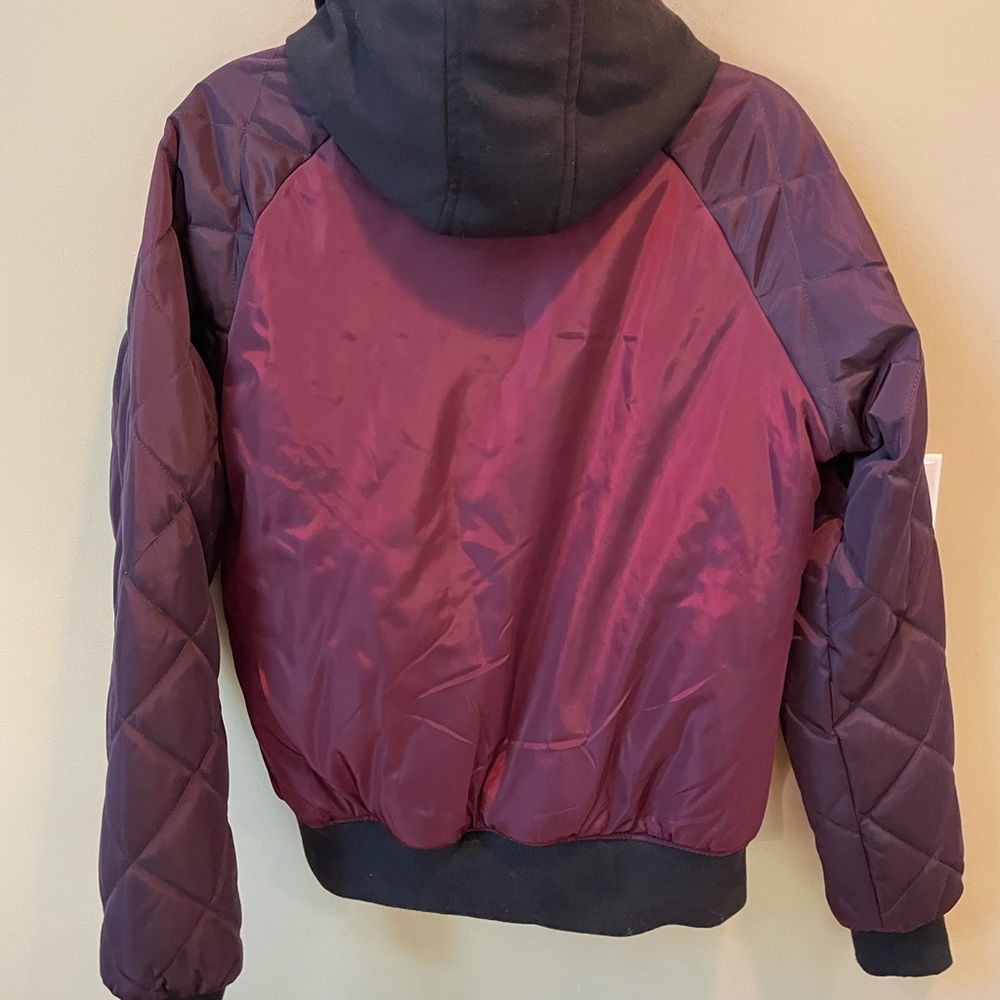 American Rag men’s burgundy hooded bomber jacket small - Picture 6 of 13